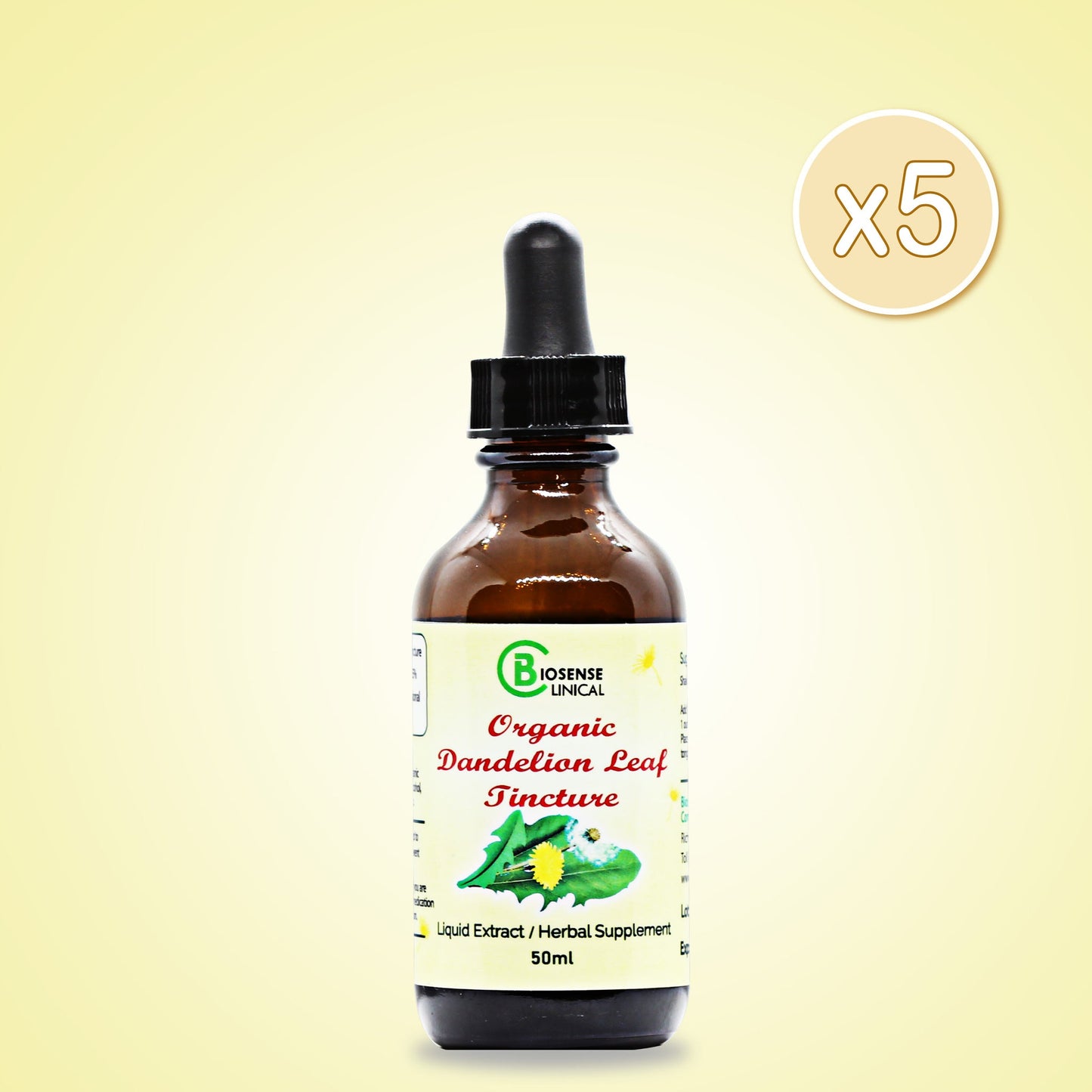 Organic Dandelion Leaf Tincture 50ml - biosenseclinic.com