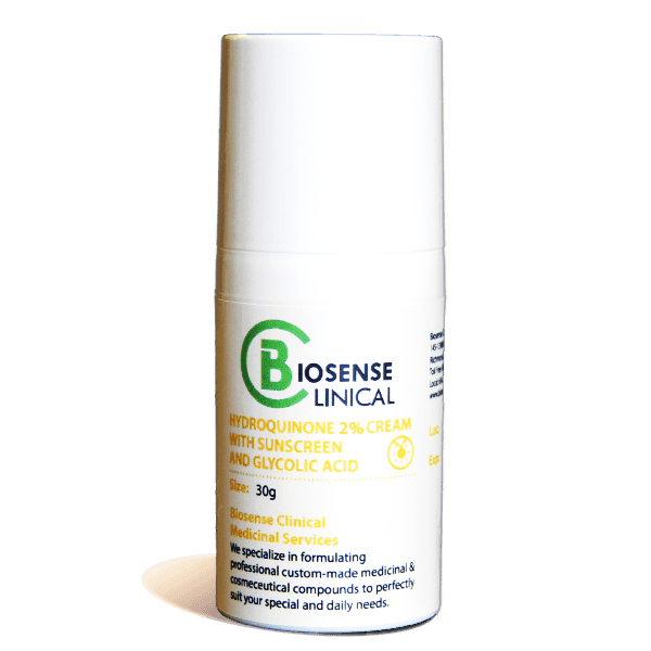 BiosenseClinical HQ 2% Cream - Sunscreen and Glycolic Acid - Biosense Clinic