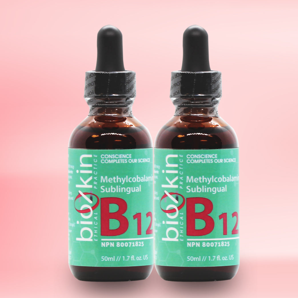 BioZkin Sublingual Vitamin B12 Methylcobalamin 50ml x 2 - Biosense Clinic