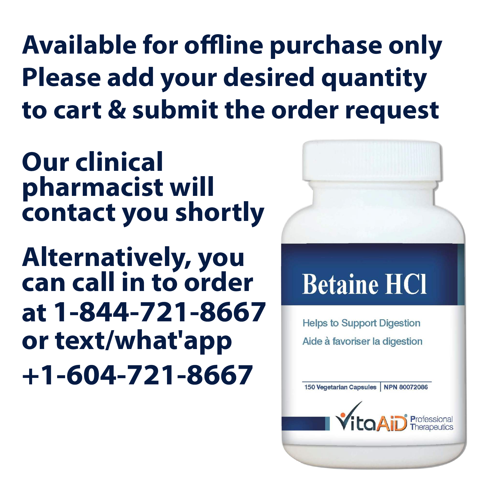VitaAid Betaine HCL - Biosense Clinic