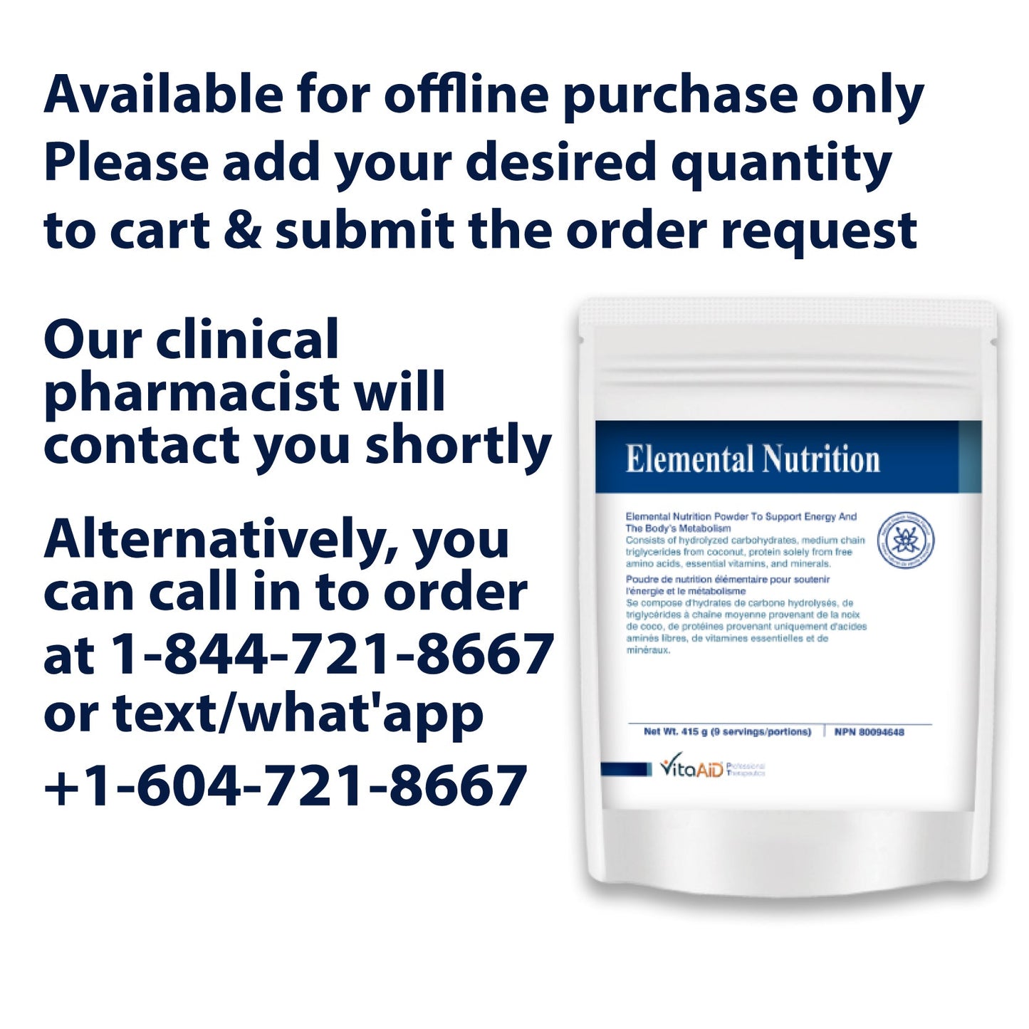 VitaAid Elemental Nutrition (Vanilla) - biosenseclinic.com