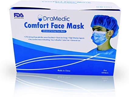 DraMedic Comfort Face Mask (100 pieces) - Biosense Clinic
