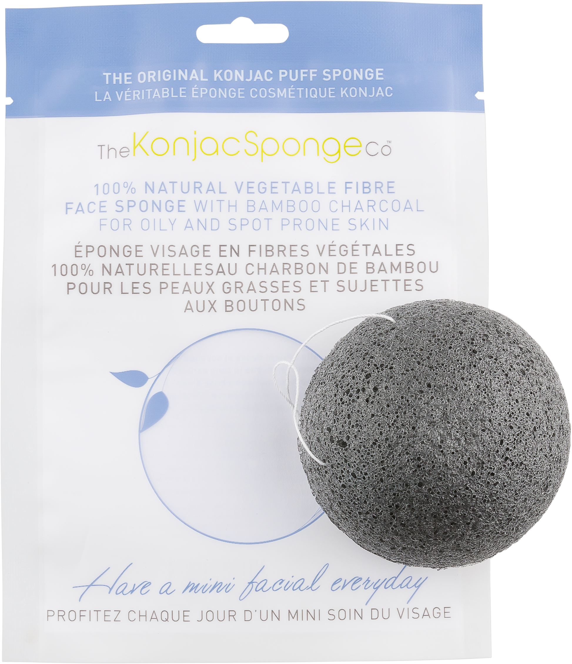 Konjac & Bamboo Charcoal Facial Sponge Puff - Biosense Clinic