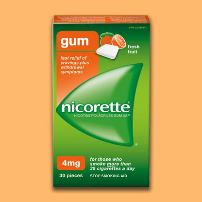 NICORETTE FRUIT FLAVOR GUM 4mg 30pieces