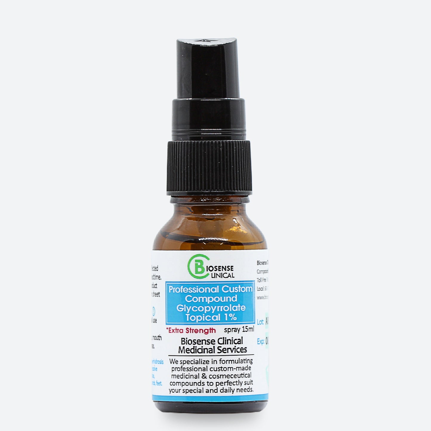 BiosenseClinical Glycopyrrolate Topical spray - 15 ml 1% - Biosense Clinic