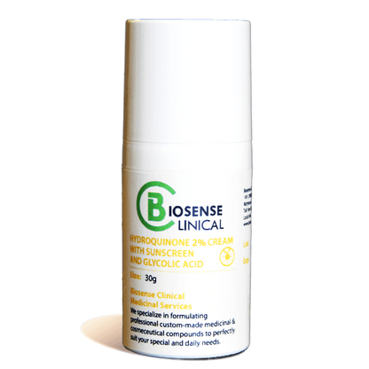BiosenseClinical HQ 2% Cream - Sunscreen and Glycolic Acid - Biosense Clinic