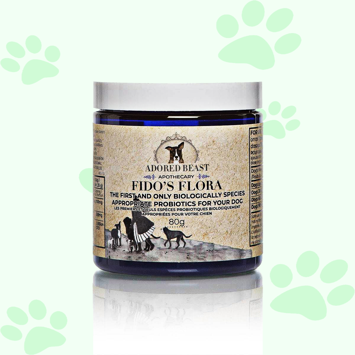 Adored Beast Fido's Flora | Species Appropriate Probiotic 80g - biosenseclinic.com