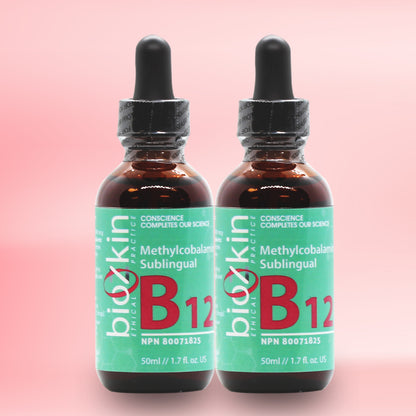 BioZkin Sublingual Vitamin B12 Methylcobalamin 50ml x 2 - Biosense Clinic