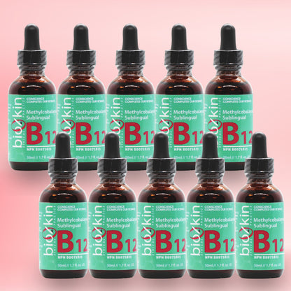 BioZkin Sublingual Vitamin B12 Methylcobalamin 50ml x 10 - Biosense Clinic